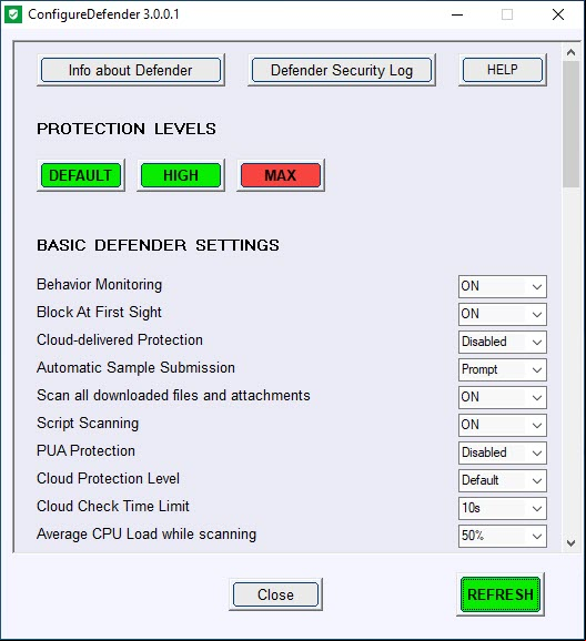 Configuredefender 